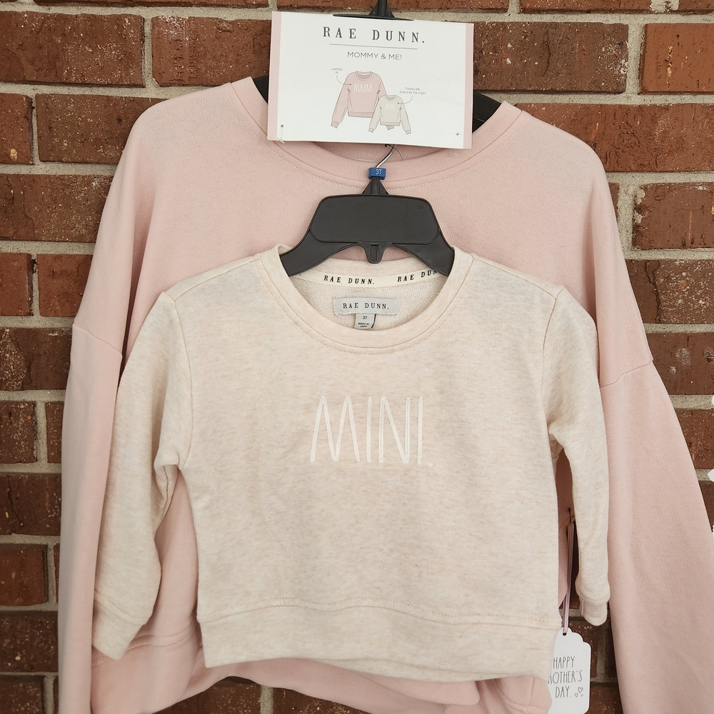 Rae Dunn New mommy and me sweatshirt set Medium womens and 3T girls